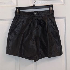 leather shorts